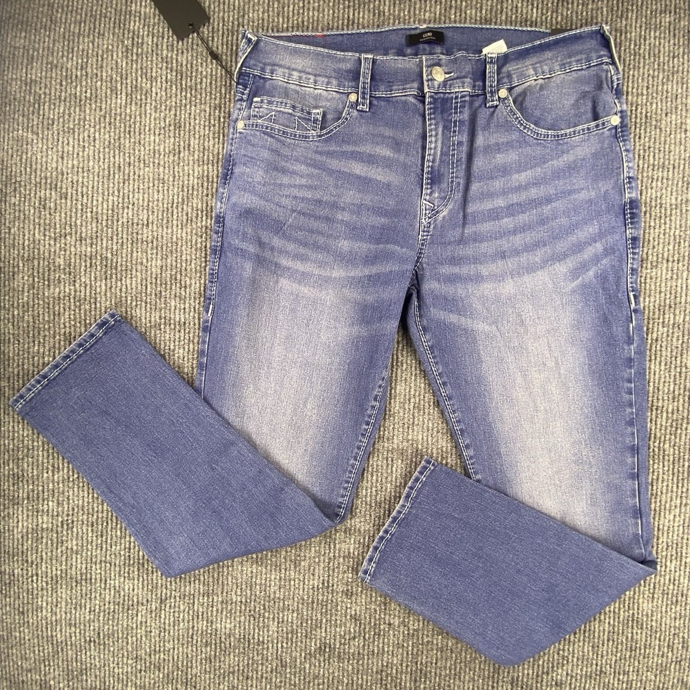 True Religion Geno Big T NF Slim Jeans Men's Size 38 Medium Neptune Wash NWT - Picture 2 of 16